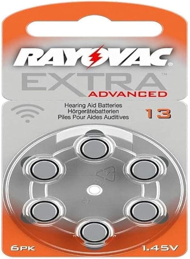 Rayovac Extra Peak Hearing Aid 6 Batteries - Size 13